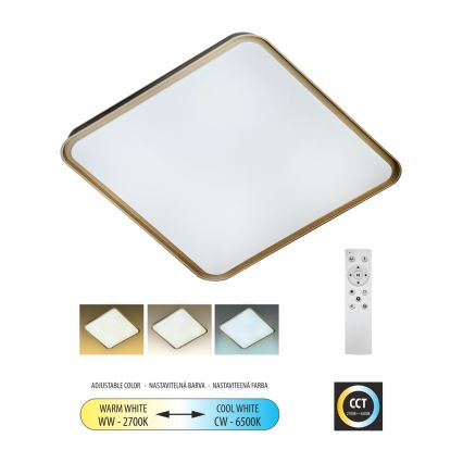 LED Prigušiva plafonjera UNA LED/60W/230V 2700-6500K 50x50 cm + Daljinski upravljač