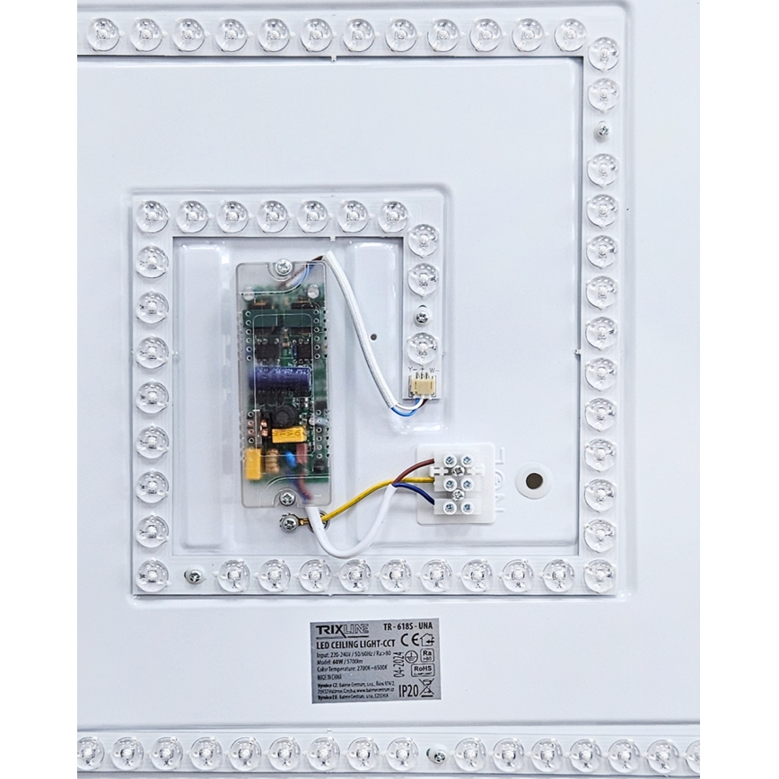 LED Prigušiva plafonjera UNA LED/60W/230V 2700-6500K 50x50 cm + Daljinski upravljač