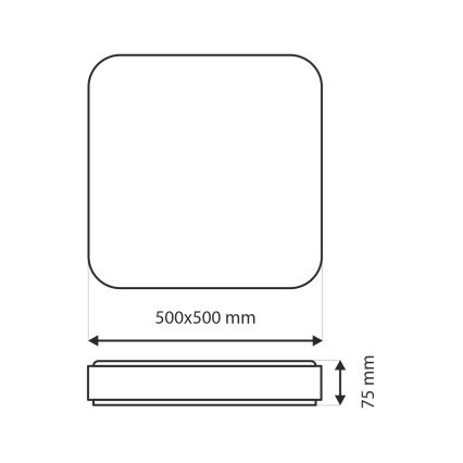 LED Prigušiva plafonjera UNA LED/60W/230V 2700-6500K 50x50 cm + Daljinski upravljač