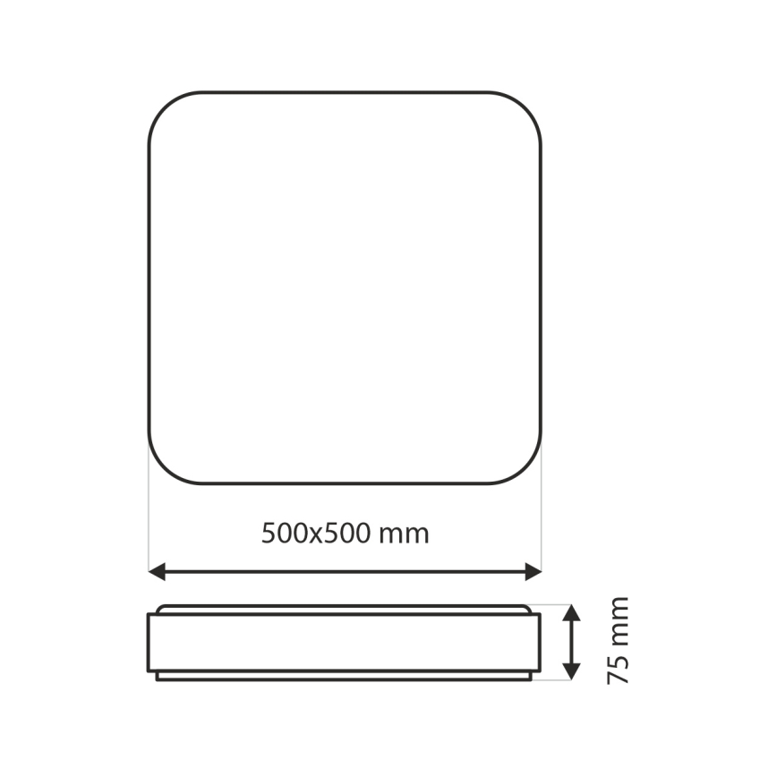 LED Prigušiva plafonjera UNA LED/60W/230V 2700-6500K 50x50 cm + Daljinski upravljač