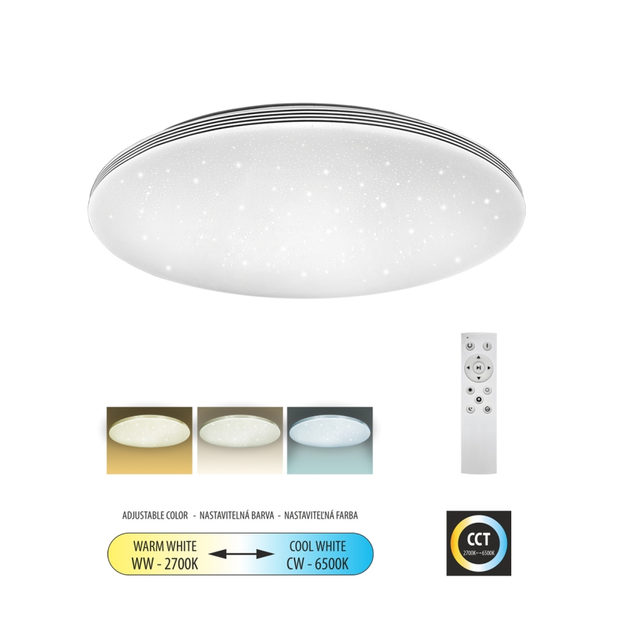 LED Prigušiva plafonjera VENTA LED/36W/230V 2700-6500K pr. 48 cm + Daljinski upravljač