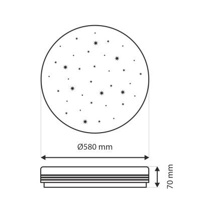 LED Prigušiva plafonjera VENTA LED/60W/230V 2700-6500K pr. 58 cm + Daljinski upravljač