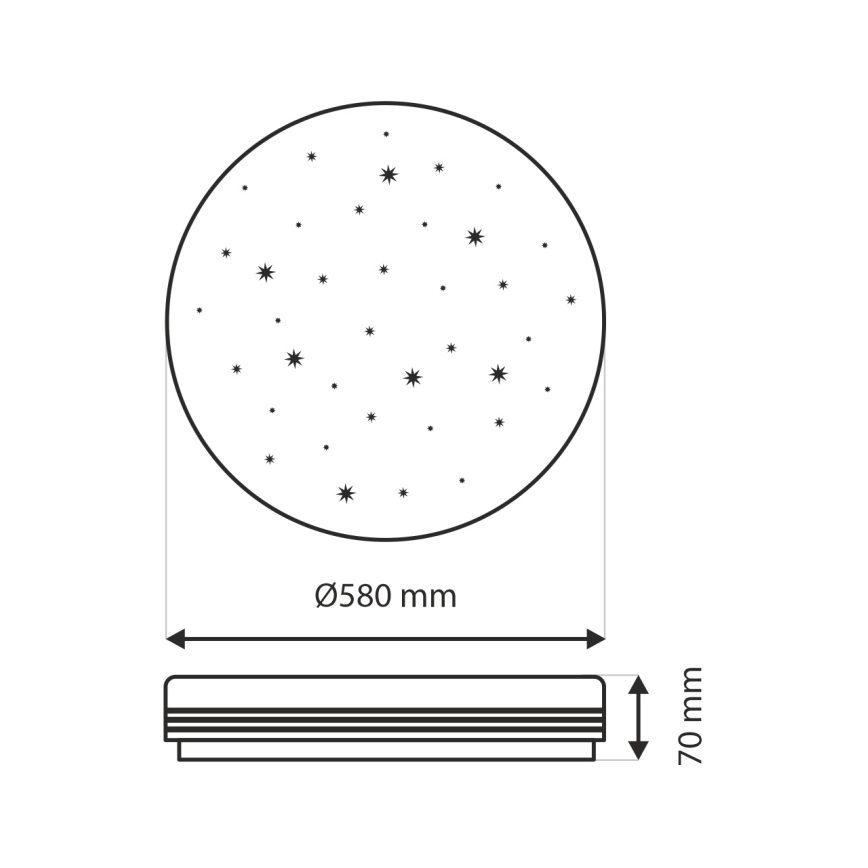 LED Prigušiva plafonjera VENTA LED/60W/230V 2700-6500K pr. 58 cm + Daljinski upravljač