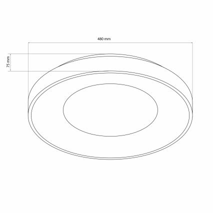 LED Prigušiva plafonjera za kupatilo WITOLD LED/72W/230V pr. 48 cm 3000-6000K IP44 + Daljinski upravljač