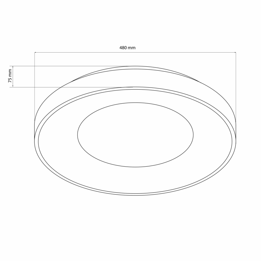 LED Prigušiva plafonjera za kupatilo WITOLD LED/72W/230V pr. 48 cm 3000-6000K IP44 + Daljinski upravljač