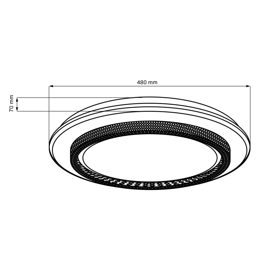 LED Prigušiva plafonjera za kupatilo ADELA LED/72W/230V pr. 48 cm 3000-6000K IP44 + Daljinski upravljač