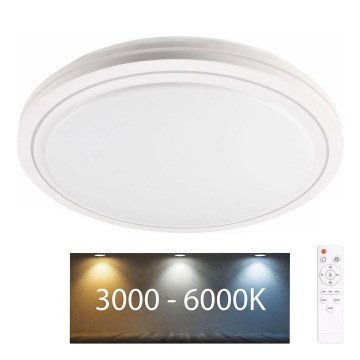 LED Prigušiva plafonjera za kupatilo MARIAN LED/72W/230V pr. 48 cm 3000-6000K IP44 + Daljinski upravljač