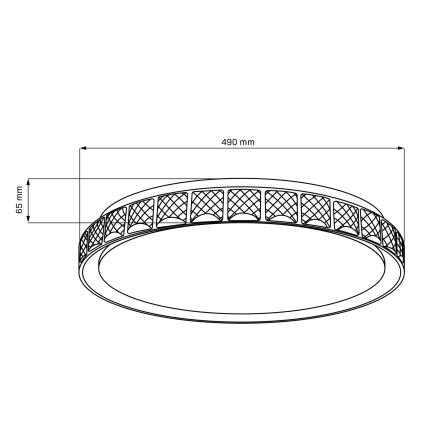 LED Prigušiva plafonjera za kupatilo NINA LED/72W/230V pr. 49 cm 3000-6000K IP44 + Daljinski upravljač