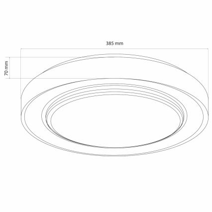 LED Prigušiva plafonjera za kupatilo ZYGMUNT LED/48W/230V pr. 38,5 cm 3000-6000K IP44 + Daljinski upravljač