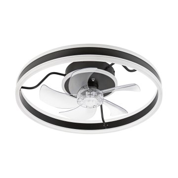 LED prigušiva plafonska lampa sa ventilatorom APOLLO LED/38W/230V crna + daljinski upravljač