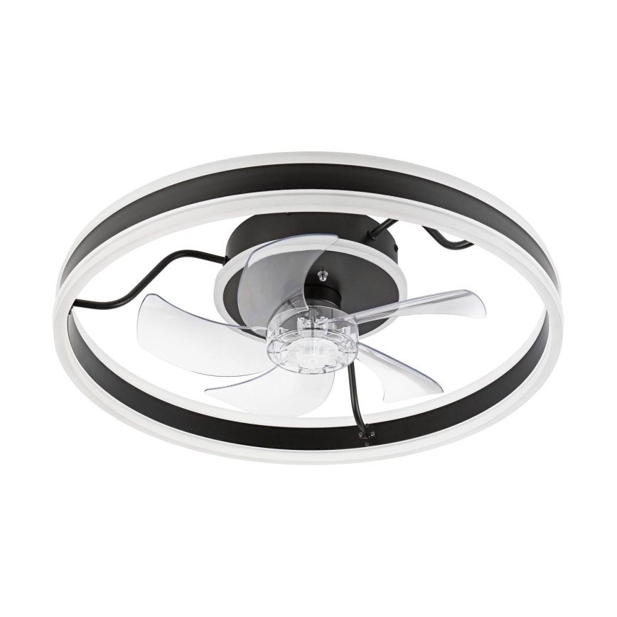 LED prigušiva plafonska lampa sa ventilatorom APOLLO LED/38W/230V crna + daljinski upravljač