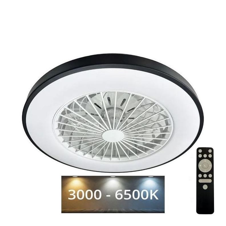 LED prigušiva plafonska lampa sa ventilatorom OPAL LED/48W/230V 3000-6500K + daljinski upravljač