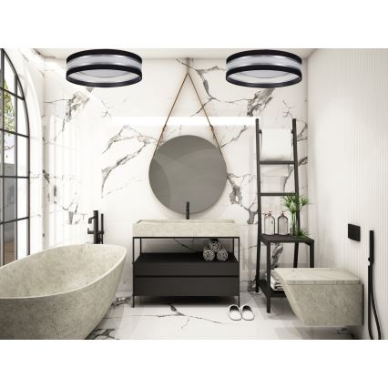 LED prigušiva plafonska svetiljka SMART CORAL LED/24W/230V crna/srebrna + daljinski upravljač