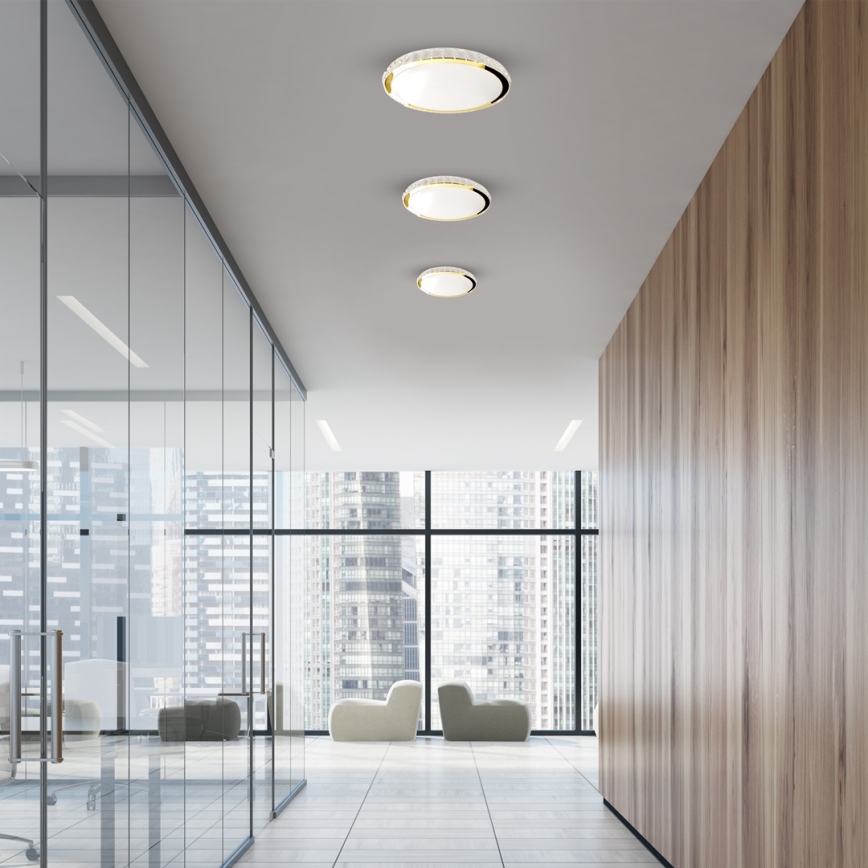 LED prigušiva stropna svetiljka LAYLA LED/33W/230V 3000/4000/6000K zlatna + daljinski upravljač