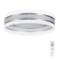 LED prigušiva plafonska svetiljka SMART CORAL LED/24W/230V bela/srebrna + daljinski upravljač