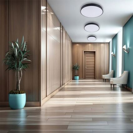 LED prigušiva stropna svetiljka LED/50W/230V 3000-6500K prečnik 50 cm crna + daljinski upravljač