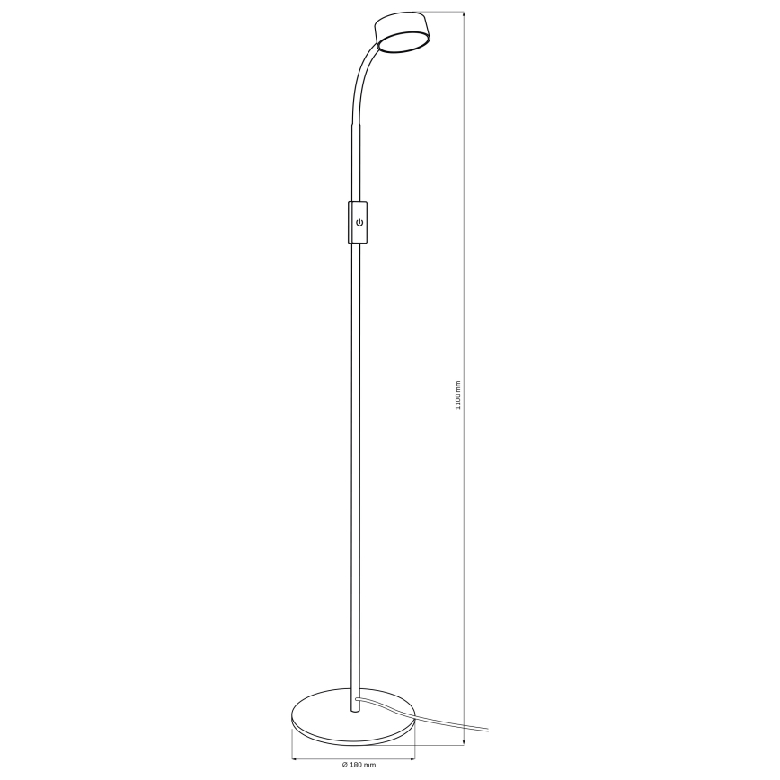 LED Prigušiva dodirna stojeća lampa BRUNO LED/3W/230V 3000/4000/6500K crno