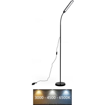 LED Prigušiva podna lampa SIGNUS LED/10W/230V 3000/4500/6500K crno