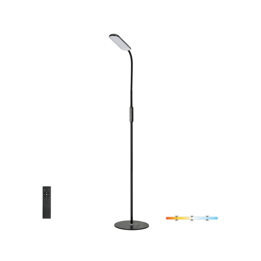 LED Prigušiva podna lampa TEILO LED/10W/230V 3000/4000/6500K crno + Daljinski upravljač