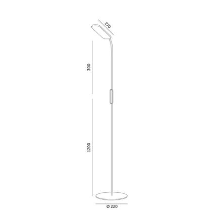LED Prigušiva podna lampa TEILO LED/10W/230V 3000/4000/6500K crno + Daljinski upravljač