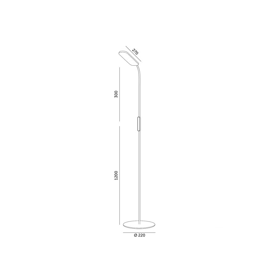 LED Prigušiva podna lampa TEILO LED/10W/230V 3000/4000/6500K crno + Daljinski upravljač