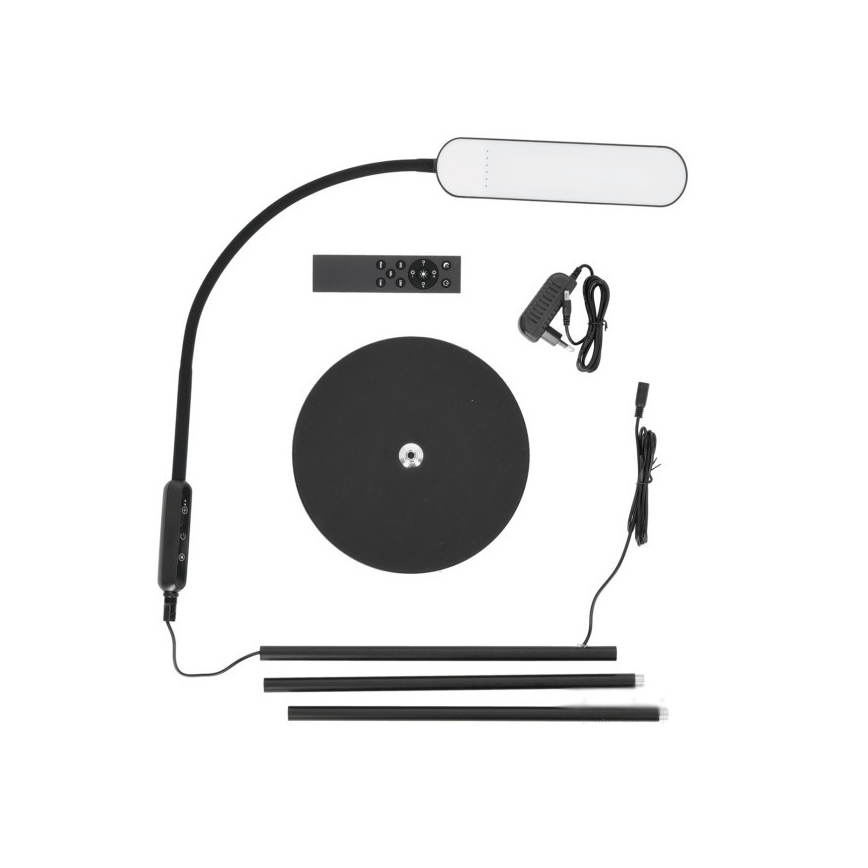 LED Prigušiva podna lampa TEILO LED/10W/230V 3000/4000/6500K crno + Daljinski upravljač