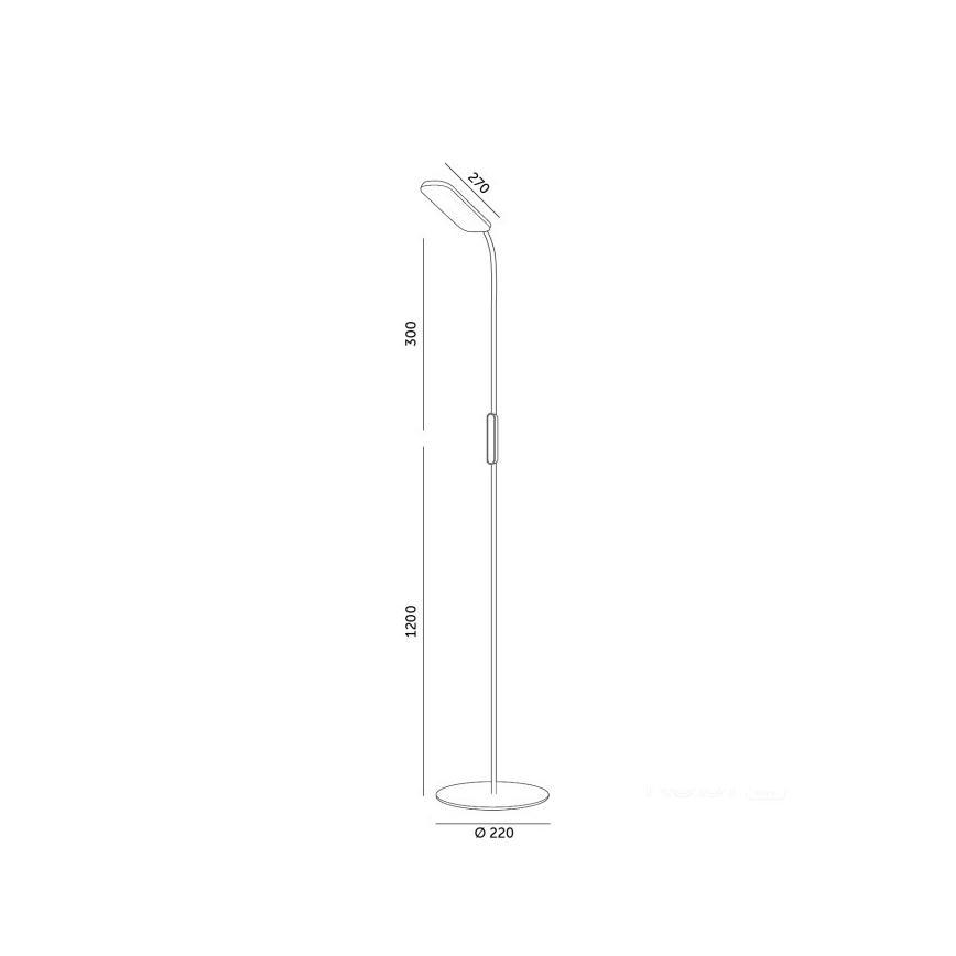 LED Prigušiva podna lampa TEILO LED/10W/230V 3000/4000/6500K crno + Daljinski upravljač