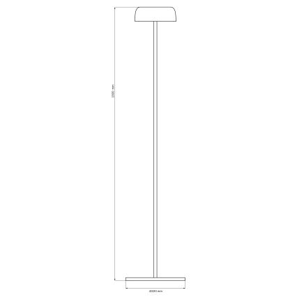 LED Prigušiva dodirna vanjska stojeća lampa TRYPOLIS LED/2W/5V USB 1800 mAh IP44 crno