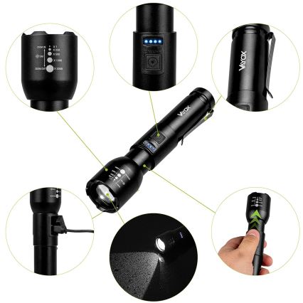 LED Prigušiva punjiva baterijska lampa LED/20W/5V IPX4 800 Im 2000 mAh