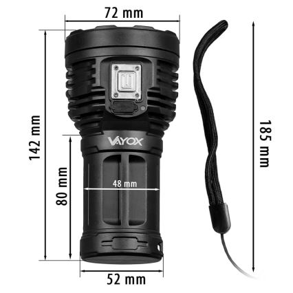 LED Prigušiva punjiva baterijska lampa LED/5V IPX4 600 Im 1200 mAh