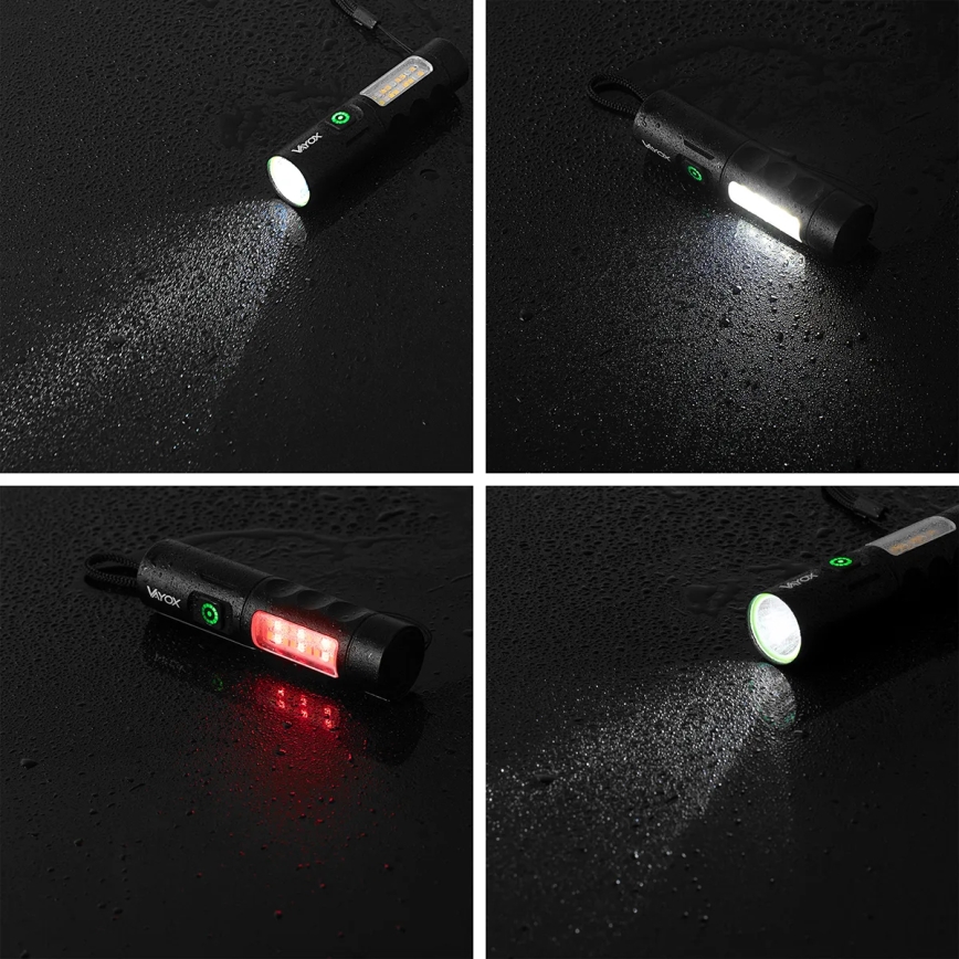 LED Prigušiva punjiva baterijska lampa sa crveno svetlo LED/5W/5V IPX4 250 Im 2000 mAh