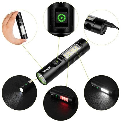 LED Prigušiva punjiva baterijska lampa sa crveno svetlo LED/5W/5V IPX4 250 Im 2000 mAh