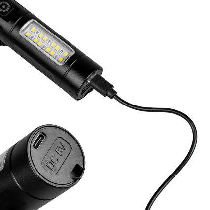 LED Prigušiva punjiva baterijska lampa sa crveno svetlo LED/5W/5V IPX4 260 Im 2000 mAh