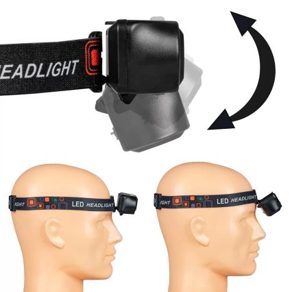 LED Prigušiva punjiva čeona lampa 2xLED/5V IP44 210 Im 2000 mAh