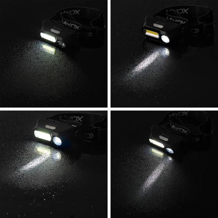 LED Prigušiva punjiva čeona lampa 2xLED/5V IPX4 250 Im 2000 mAh