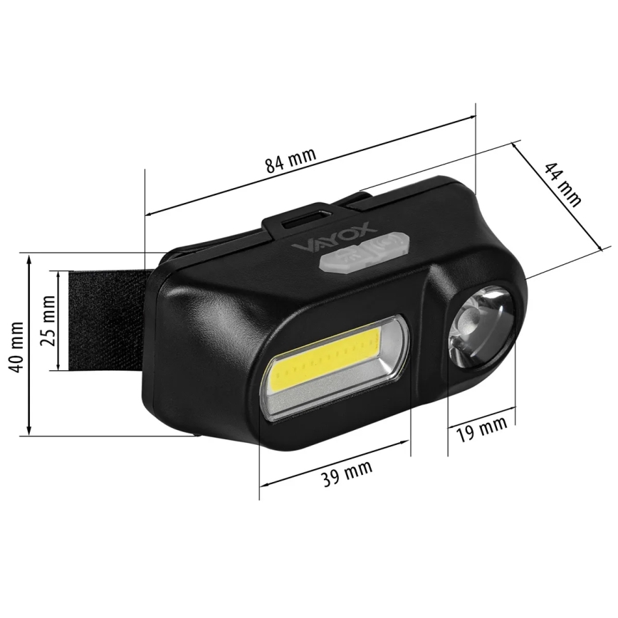 LED Prigušiva punjiva čeona lampa 2xLED/5V IPX4 250 Im 2000 mAh