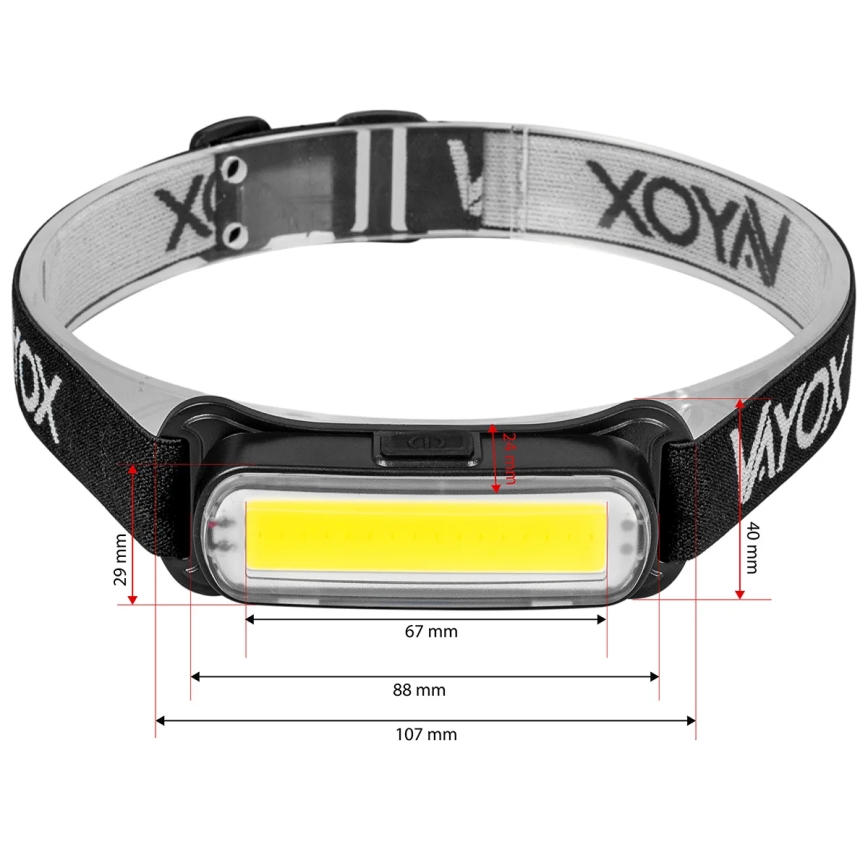 LED Prigušiva punjiva čeona lampa LED/5V IPX4 300 Im 1200 mAh