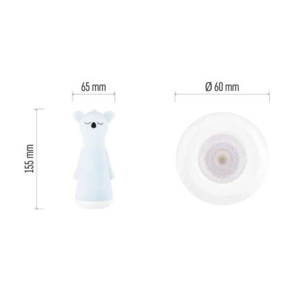 LED prigušiva punjiva dečja lampa sa noćnim svetlom 2v1 LED/3,7V 1200 mAh