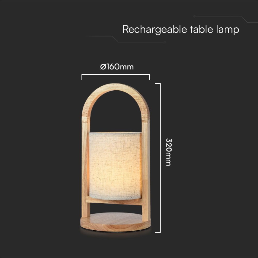 LED Prigušiva punjiva dodirna stona lampa LED/1,5W/5V 3000K 1800 mAh bež