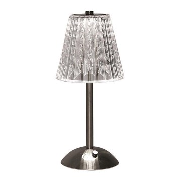 LED Prigušiva punjiva dodirna stona lampa LED/2,4W/5V 3000-6000K 1800 mAh sjajni krom