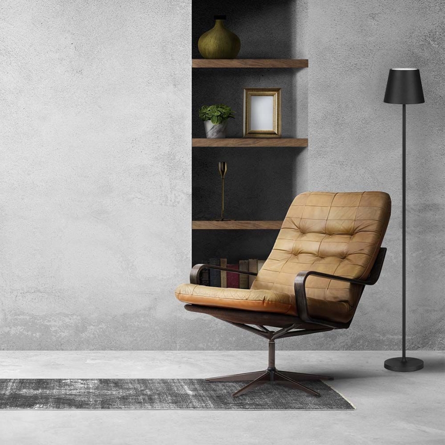 LED prigušiva punjiva podna lampa 3u1 LED/4W/5V 4400 mAh 3000K IP54 crna