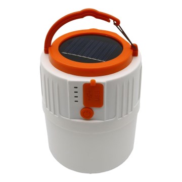 LED Prigušiva punjiva solarna baterijska lampa sa funkcijom powerbank-a K1 LED/3W/3,7V 7000K IPX4 3200 mAh bela