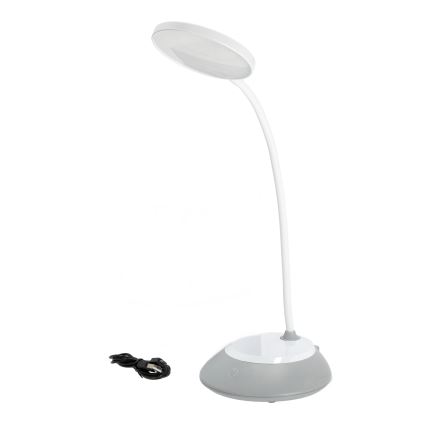 LED prigušiva punjiva stona lampa VISUA LED/5W/5V 3000-5000K 1200 mAh siva