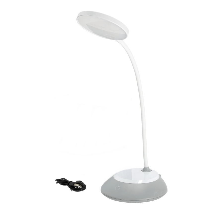 LED prigušiva punjiva stona lampa VISUA LED/5W/5V 3000-5000K 1200 mAh siva