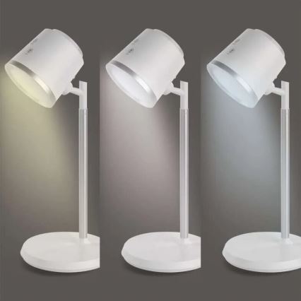 LED Prigušiva punjiva stona lampa 4u1 LED/6W/3,7V 3000K/4000K/6500K 1500mAh bela