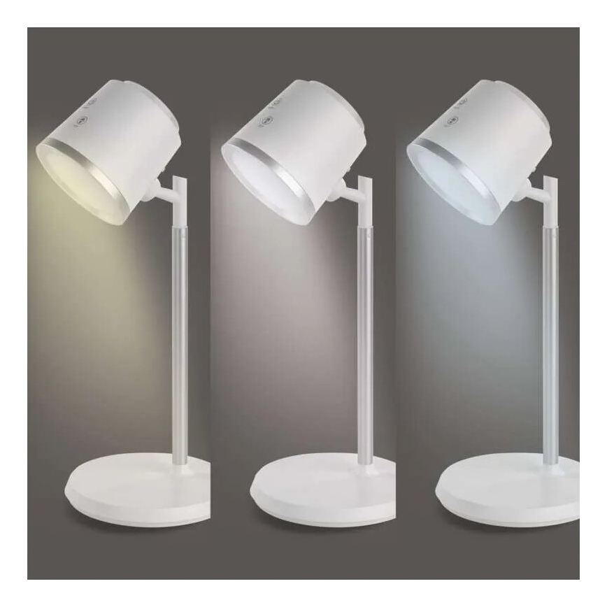 LED Prigušiva punjiva stona lampa 4u1 LED/6W/3,7V 3000K/4000K/6500K 1500mAh bela