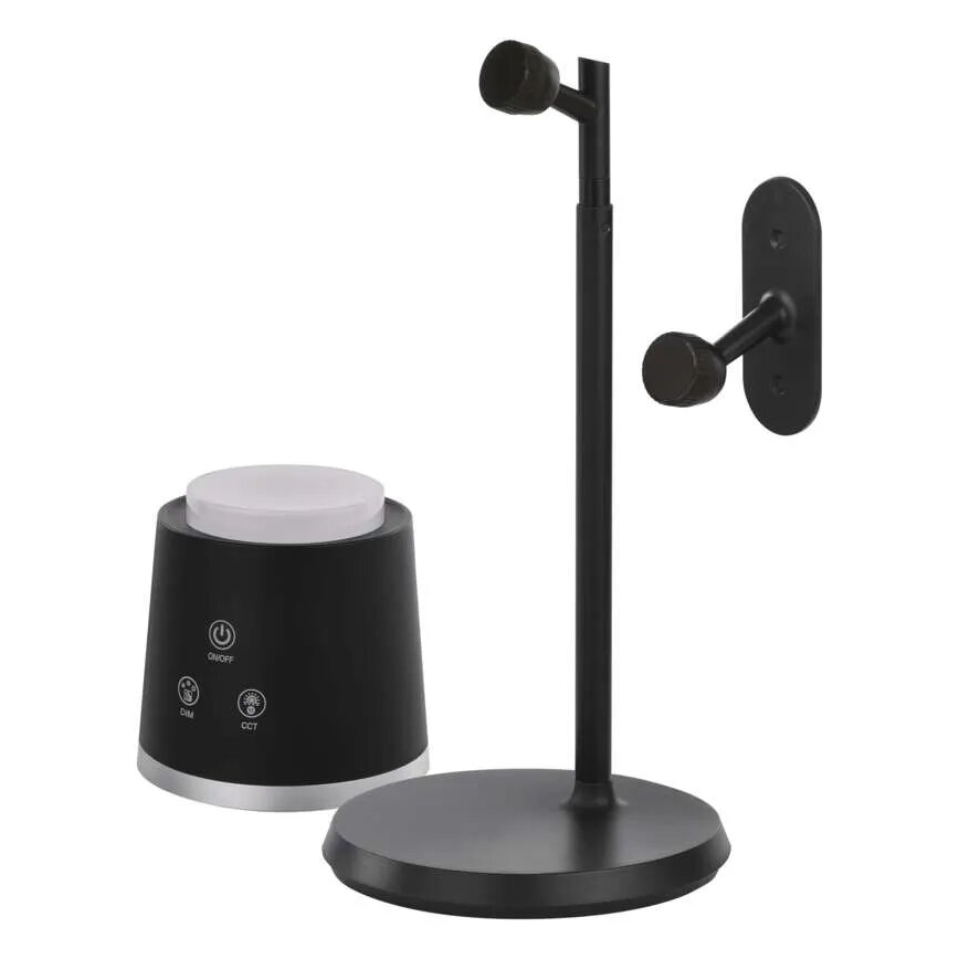 LED prigušiva punjiva stona lampa 4u1 LED/6W/3,7V 3000K/4000K/6500K 1500mAh crna