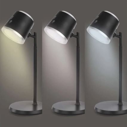 LED Prigušiva punjiva stona lampa 4u1 LED/6W/3,7V 3000K/4000K/6500K 1500mAh crno