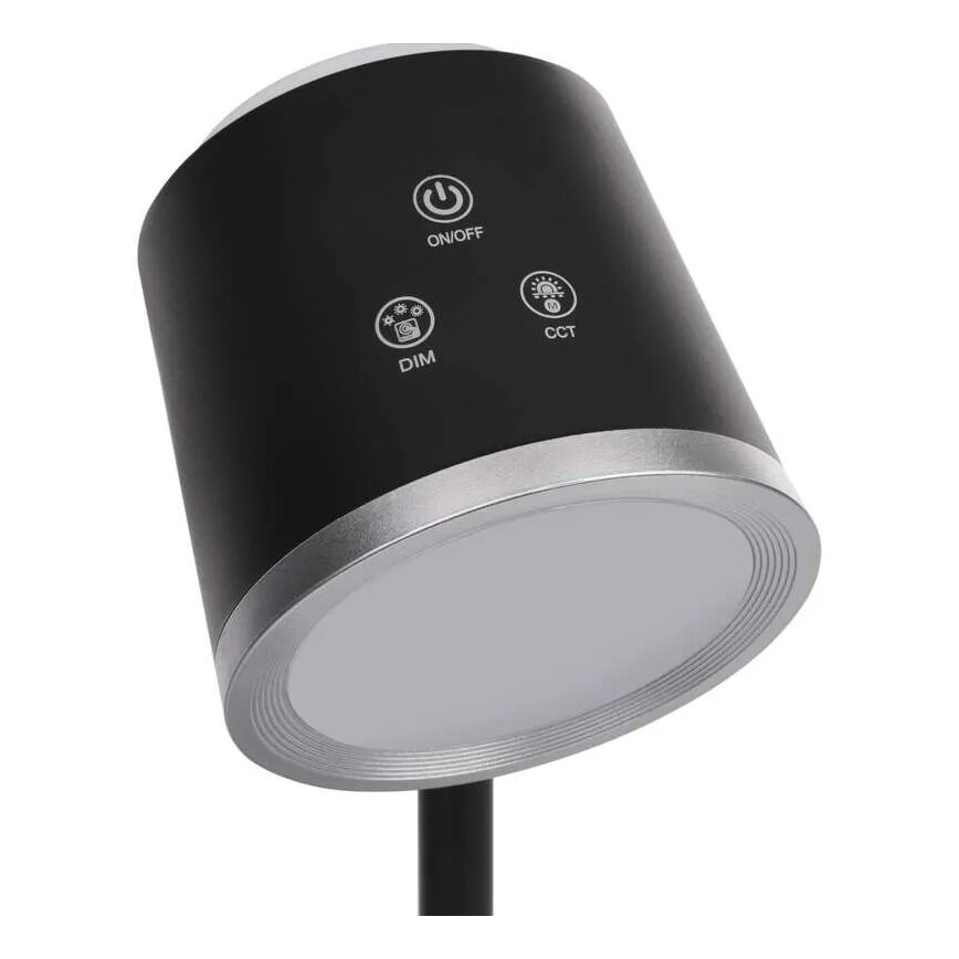 LED Prigušiva punjiva stona lampa 4u1 LED/6W/3,7V 3000K/4000K/6500K 1500mAh crno
