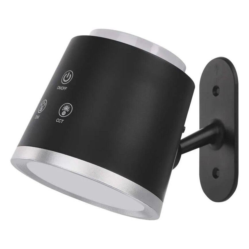 LED Prigušiva punjiva stona lampa 4u1 LED/6W/3,7V 3000K/4000K/6500K 1500mAh crno